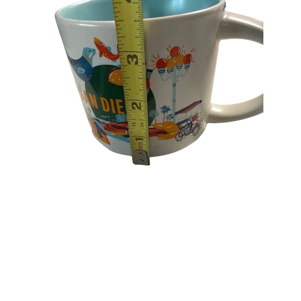 Starbucks 14 Oz Discovery Series San Diego Mug Ceramic Robin’s Egg Blue Interior - Picture 7 of 7